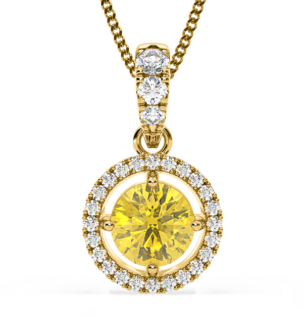 Ella Yellow Lab Diamond 1.38ct Pendant Necklace in 18K Yellow Gold - Elara Collection